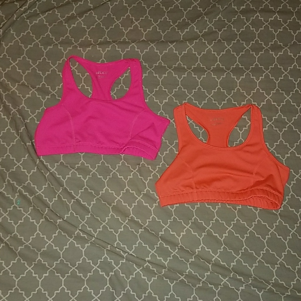 Pink and orange girl sports bra set
